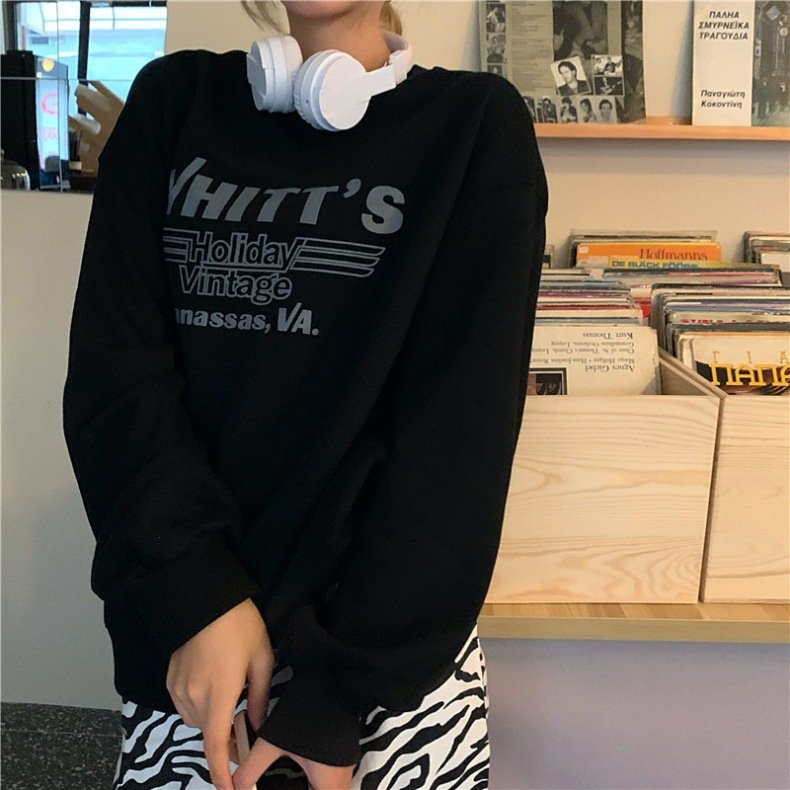 Vapetix M-XXL Korean Minimalist Academic Style 2025 Autumn Versatile Loose Hooded Long-Sleeve Thin Sweatshirt for – Bild 8