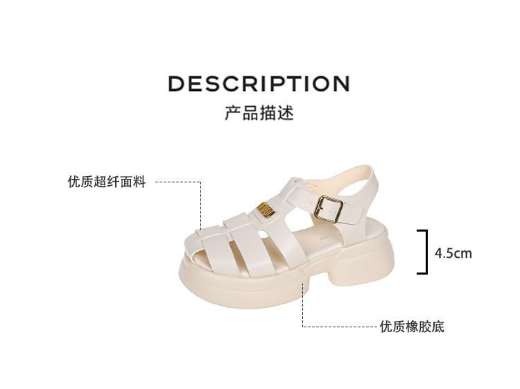 Vapetix 35-40 One-strap chunky-soled piggy-shaped beach shoes for summer, featuring a buckle design, woven textur – Bild 4