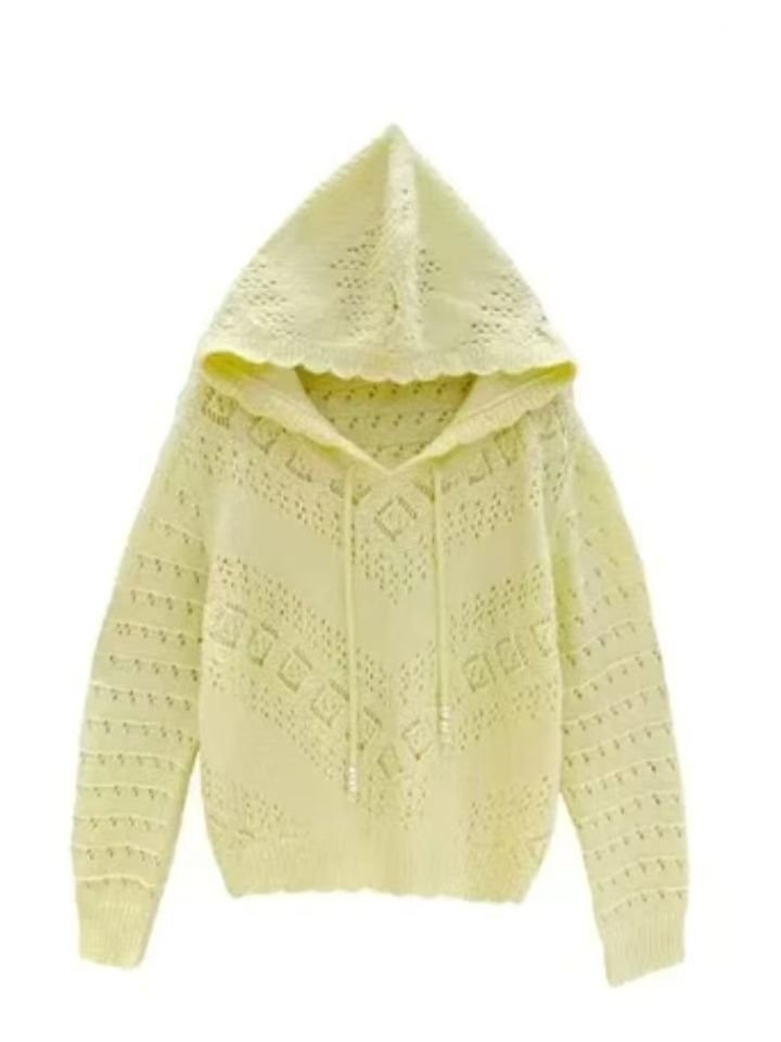 Vapetix S 80-90 pounds-3XL 130-140 lbs Design sense hollowed-out long-sleeve hoodie with cap air-conditioning sweater 2025 summer solid co – Bild 9