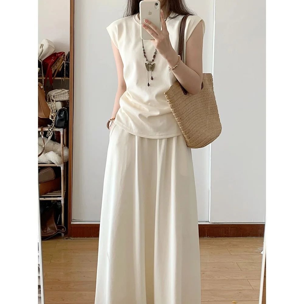 Vapetix S-XL Women's Summer Casual Backless Top Set with Medium-Length High-Waisted Skirt Elegant Two-Piece Set – Bild 8