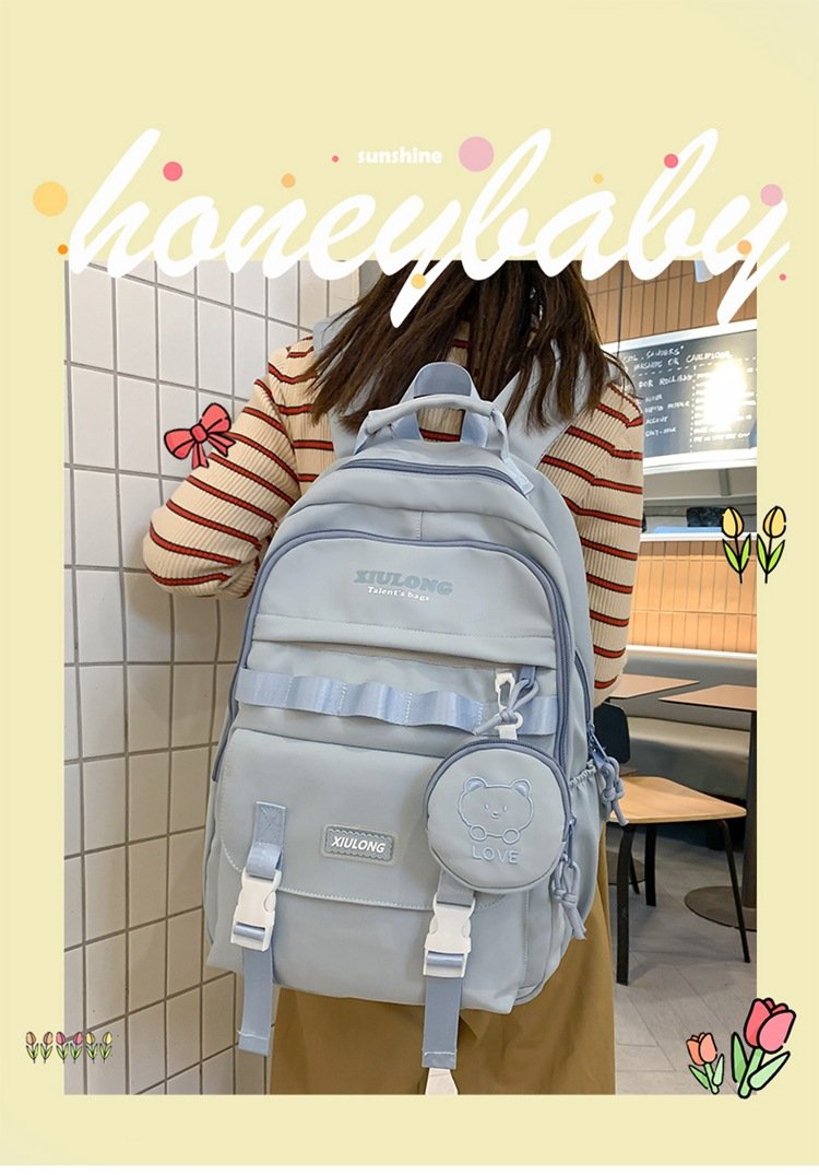 Vapetix Free Size-Free Size Multi-layer backpack, stylish middle school student school bag for girls, high school students, Jap – Bild 8