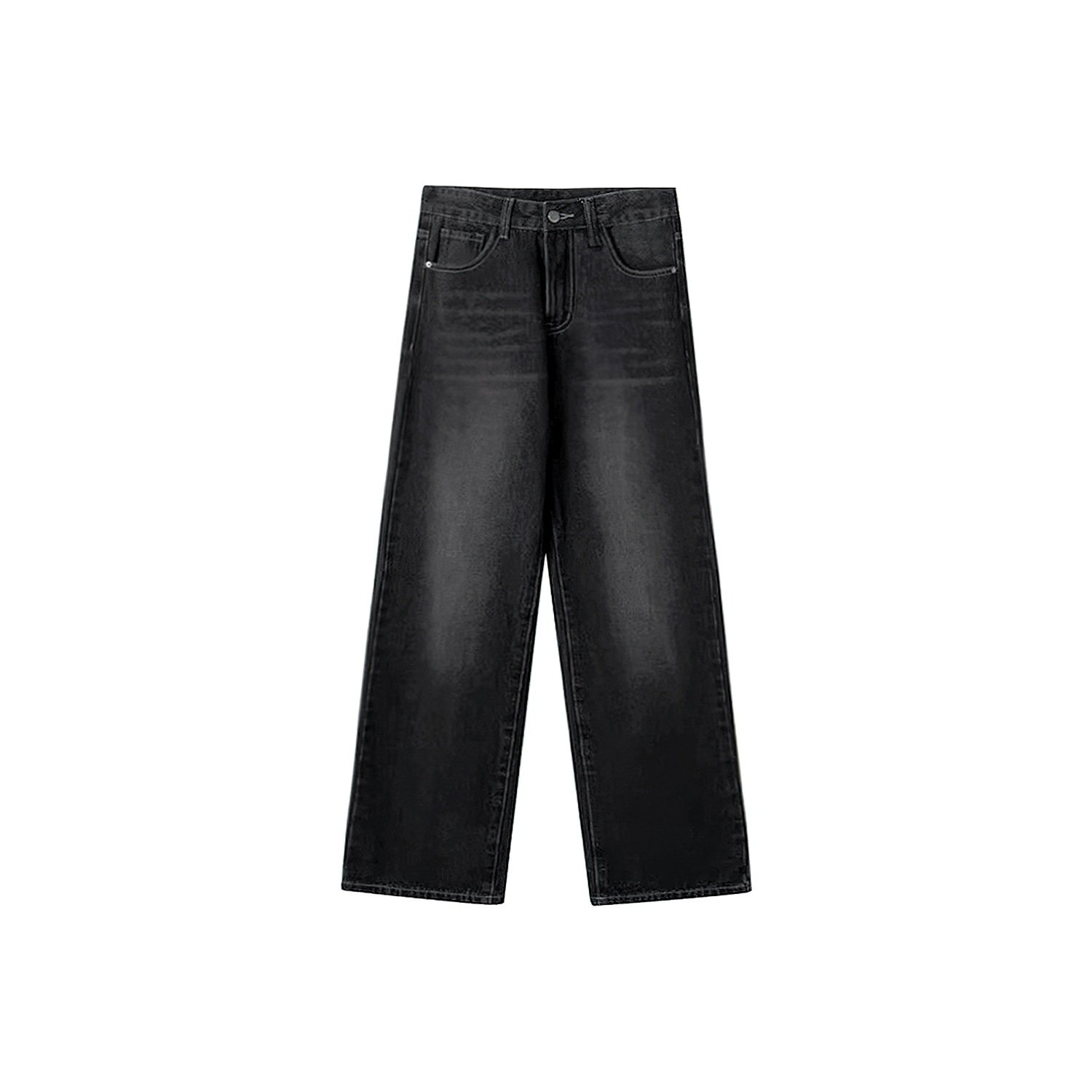 Vapetix ✿✿S suggests 80-90 pounds-✿✿4XL Suggests 180-200 lbs Black and Gray Straight Leg Denim for Women, Summer Fat Sister Pear Shape, High-Waisted Loose and S – Bild 7