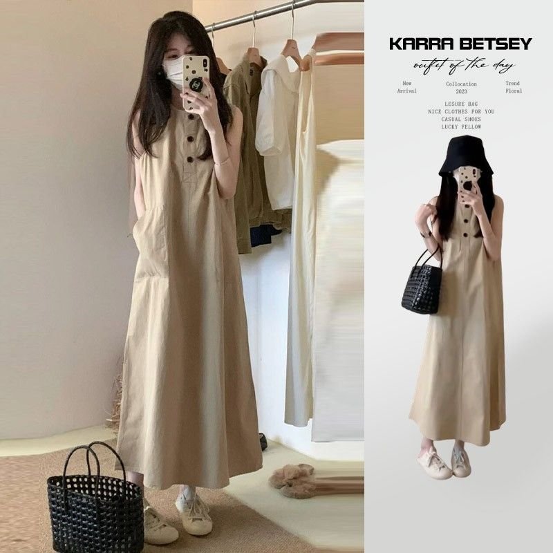 Vapetix M-3XL Cute and loose sleeveless summer dress for women, new style, temperament, slender, fishing style, l – Bild 6