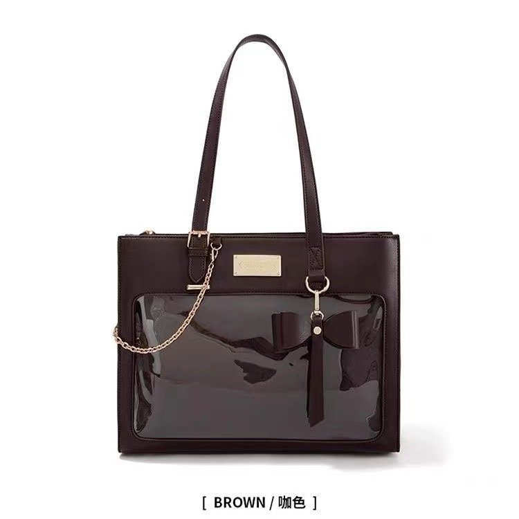 Vapetix Free Size-Free Size Japanese-style bow ache bag large capacity single-shoulder tote bag, unisex versatile transparent a – Bild 8