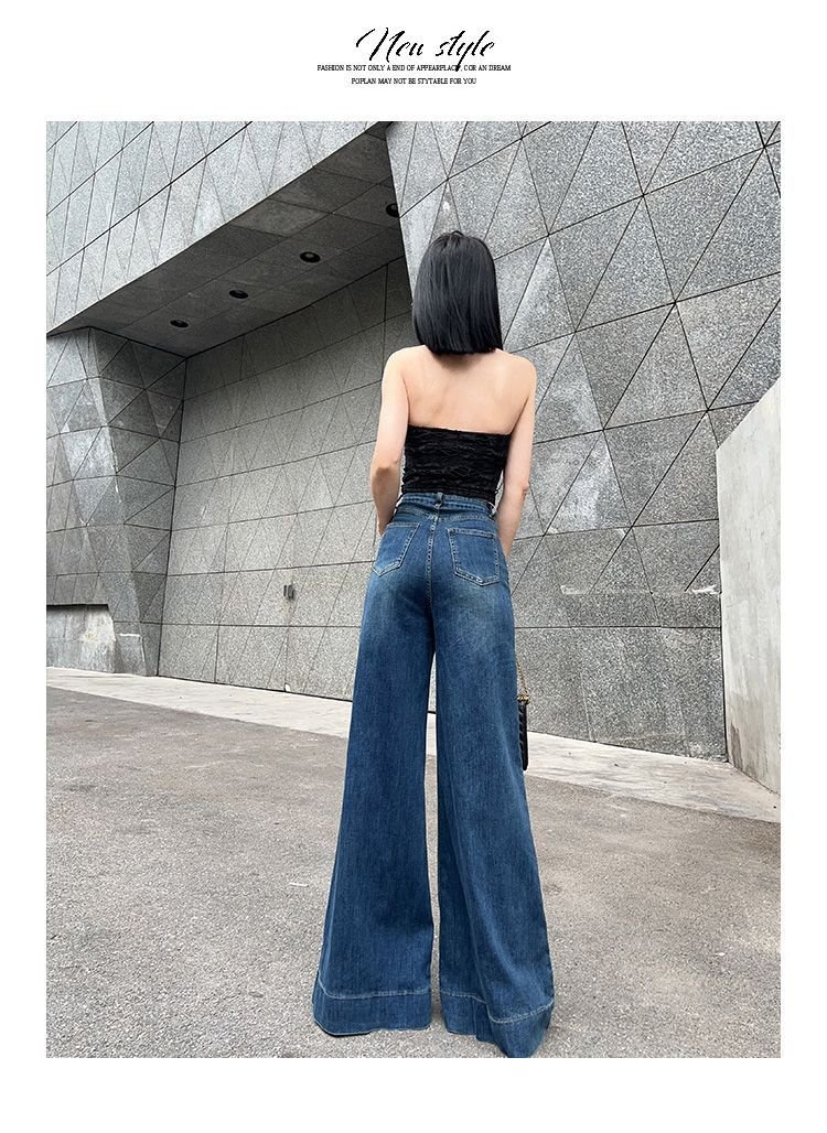 Vapetix XS-2XL Casual Matching Wide Leg Pants 2025 Elastic Design Women's High-Waisted Slimming Flowy Floor-Length – Bild 3