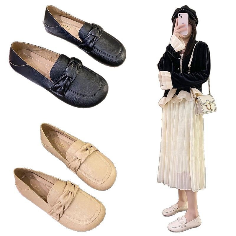 Vapetix 35-41 Soft Leather Beads Shoes for Women - Spring, Summer, Autumn Soft Sole Flat Single Shoes, Two-Wear, – Bild 8