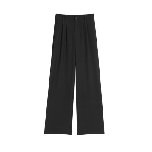 Vapetix XS-4XL  Slim fit summer and autumn black women's high-waisted wide-leg straight suit pants for tall women, – Bild 2