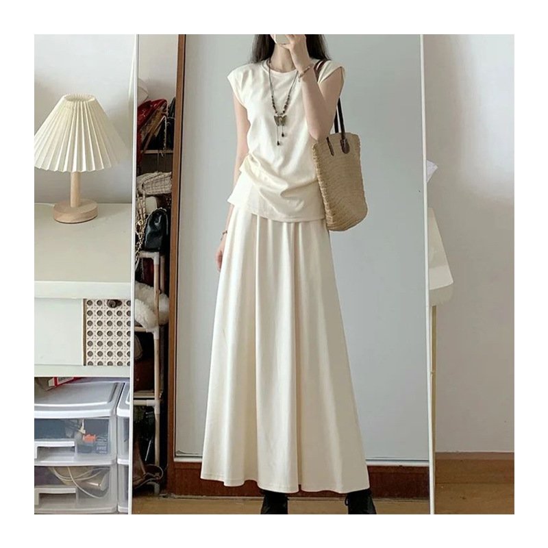 Vapetix S-XL Women's Summer Casual Backless Top Set with Medium-Length High-Waisted Skirt Elegant Two-Piece Set – Bild 9