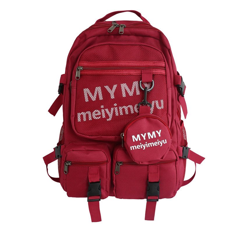 Vapetix Free Size-Free Size Large Capacity Student Backpack for Both Boys and Girls, Campus Printed LOGO Dual Shoulder Bag, Pra – Bild 9