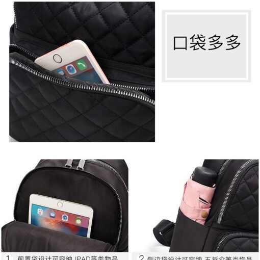 Vapetix with accessories-Without accessories  Women's Grid Double Shoulder Bag, New Trendy and Versatile Student School Bag, Large Capacity, Qual – Bild 9