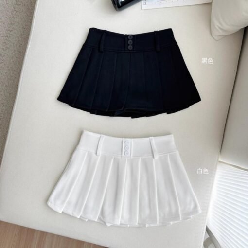Vapetix S-XL  2025 Spring New Pleated Anti-Slip Gray A-Line Skirt for Girls Sweet and Spicy Style Pleated Skirt f – Bild 9