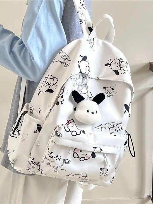 Vapetix Free Size-Free Size Niche Patch Dog Girl Schoolbag Junior High Student Instagram Soft Girl Backpack for Girls High Scho – Bild 9