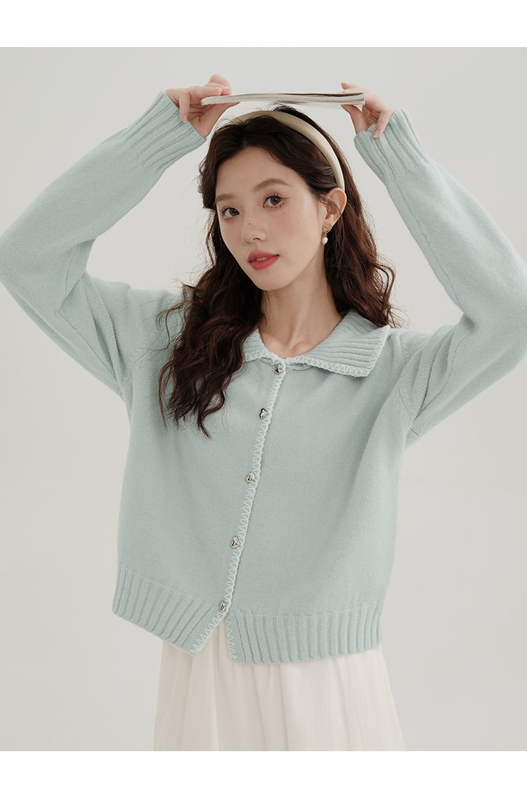 Vapetix Free Size-Free Size Women's Blue Short Cardigan Sweater 2025 Spring New Arrival Small Outerwear Top for Layering Sweet – Bild 6