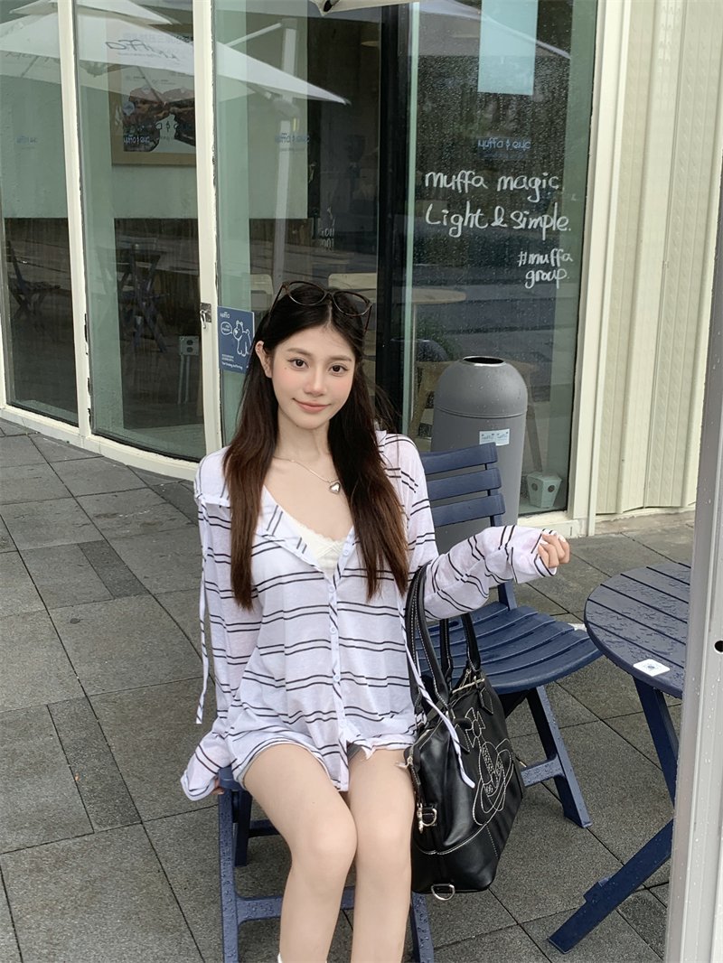 Vapetix S-XL Photographed Real Texture Long-Sleeve Hooded Open Coat Women's Summer Thin Version Sun Shirt Top – Bild 5