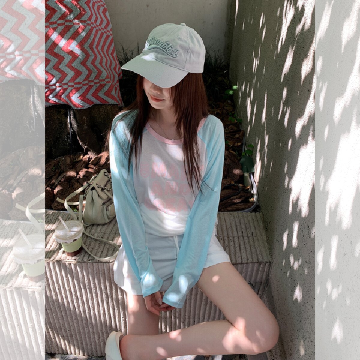 Vapetix Free Size-Free Size Actual Color Collage Letter Print Cool Sensation Long-Sleeve Women's Summer Loose Thin Casual Small – Bild 8