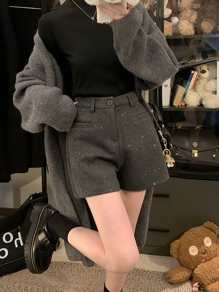 Vapetix S-XL Photographed! 2025 New Fashion Personalized Wool Shorts for Women Casual Pants Slimming Pants with – Bild 5