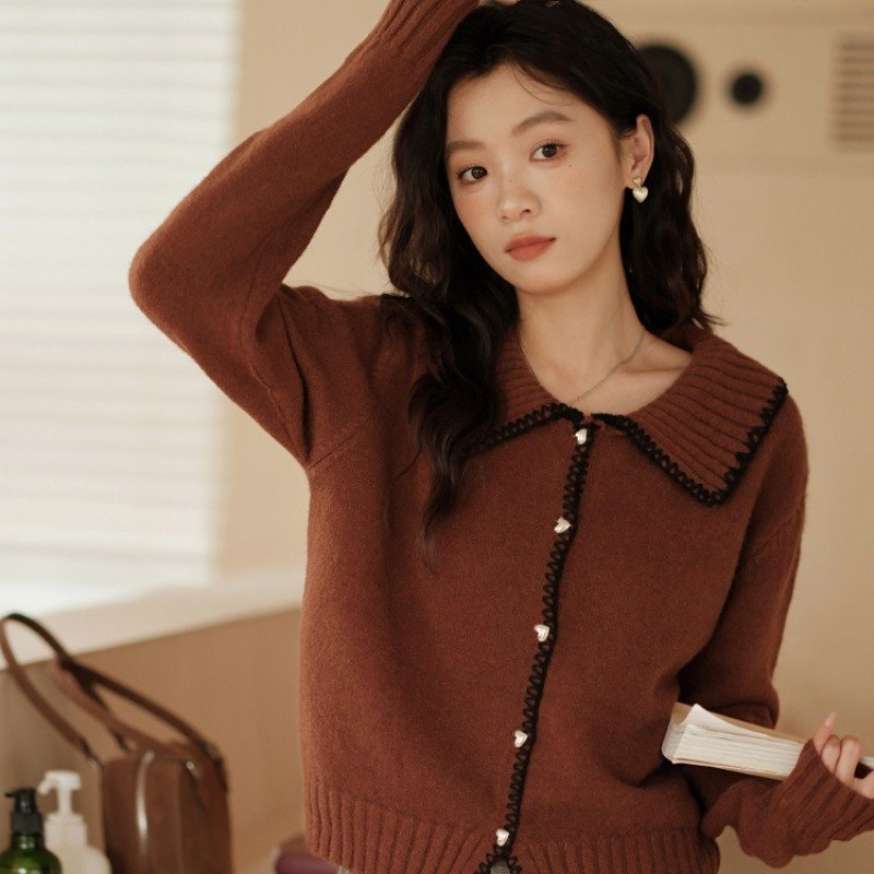 Vapetix Free Size-Free Size Women's Blue Short Cardigan Sweater 2025 Spring New Arrival Small Outerwear Top for Layering Sweet – Bild 8