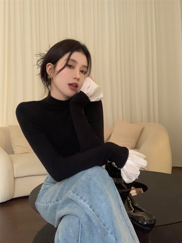 Vapetix One size fits all-One size fits all Actual shot~Autumn and winter new design high-neck soft elastic bottoming shirt for women, versatil - 图片 7