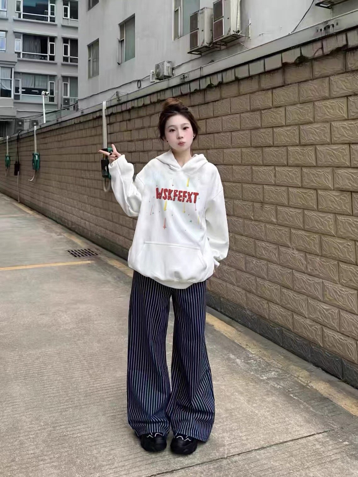 Vapetix M-2XL Women's Autumn/Winter Hooded Print Sweatshirt with No Hat Cord [Pure Cotton, Silk, and Cashmere Ble – Bild 3