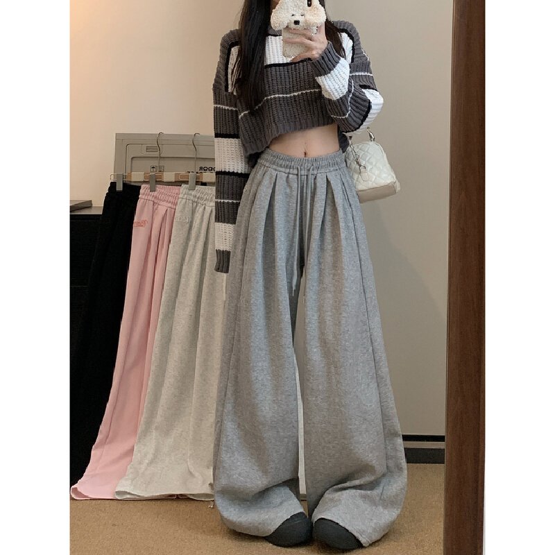Vapetix S-XL ! Live Shot! 2025 New Wide Leg Pants Drawstring Lacing Loose Waist Casual Loose Embroidered Sweatpa – Bild 8