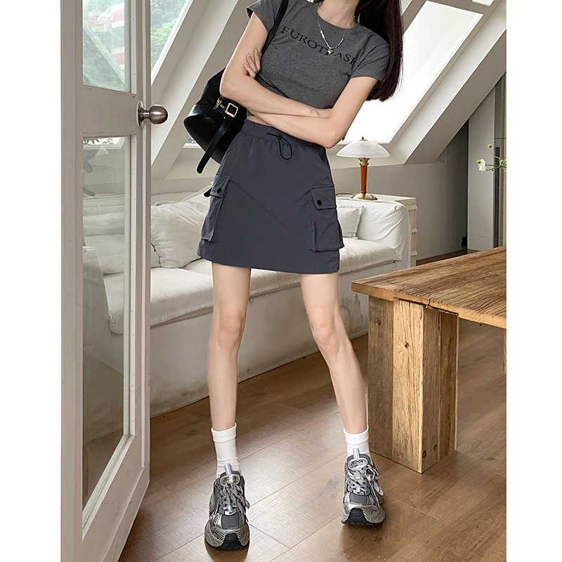 Vapetix M-4XL Real shot! Large size! 2024 Elastic waist workwear skirt for women, hip-hugging short skirt, summ – Bild 8