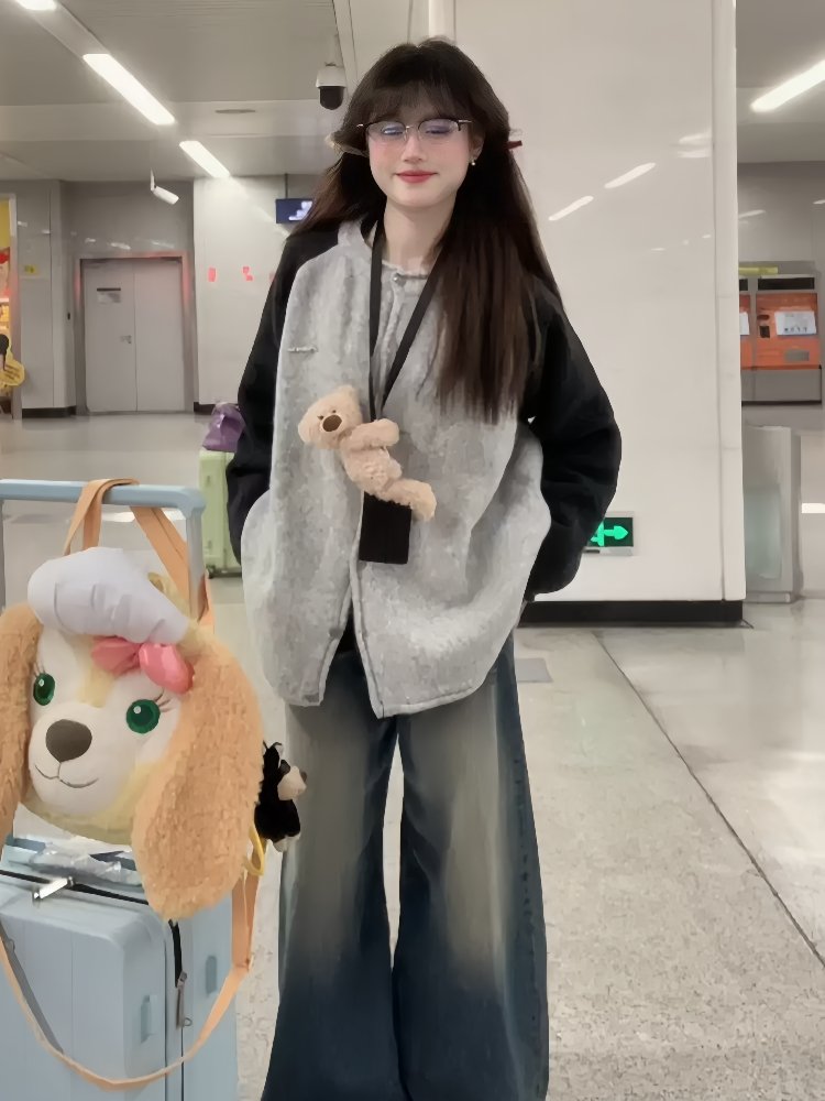 Vapetix S-XL 2025 Autumn Korean Leisure Style Color Block Knit Cardigan for Women - Design-Focused Loose and Ver – Bild 8