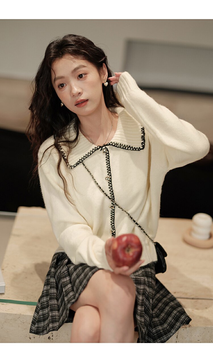 Vapetix Free Size-Free Size Women's Blue Short Cardigan Sweater 2025 Spring New Arrival Small Outerwear Top for Layering Sweet – Bild 9