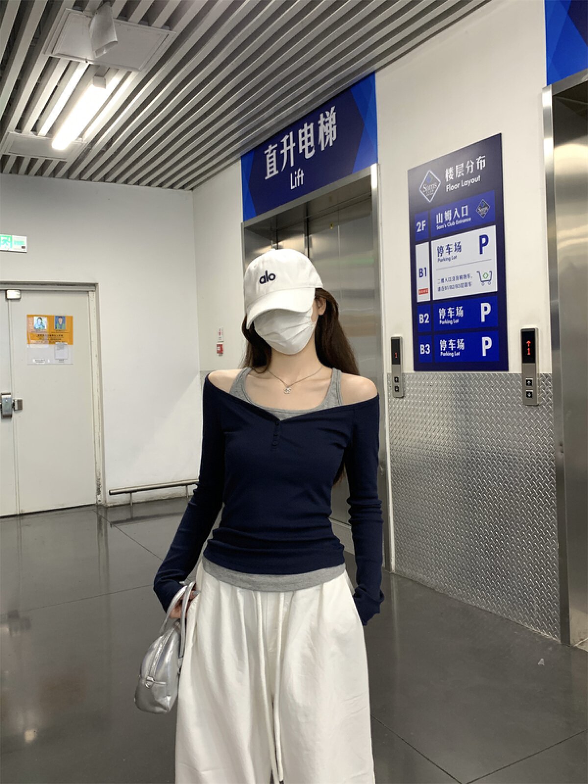 Vapetix S-XL Real-shot Autumn Korean-style Color-Block Slim-Fit Elegant Off-Shoulder Mock-Two-Piece Design Long- – Bild 9