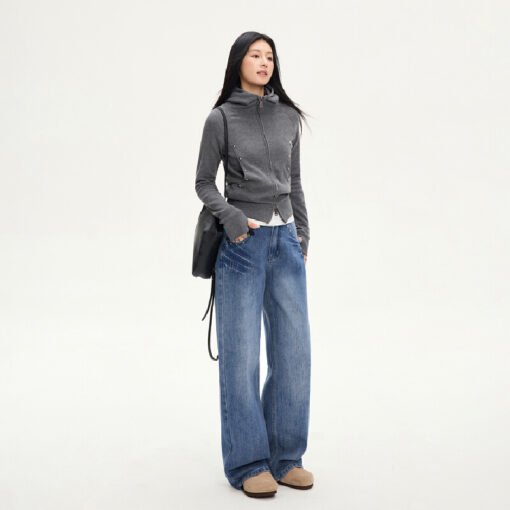 Vapetix XS-XL  Photographed 25th Autumn and Winter New Model American Retro High-Waisted Belted Design Loose Strai – Bild 9