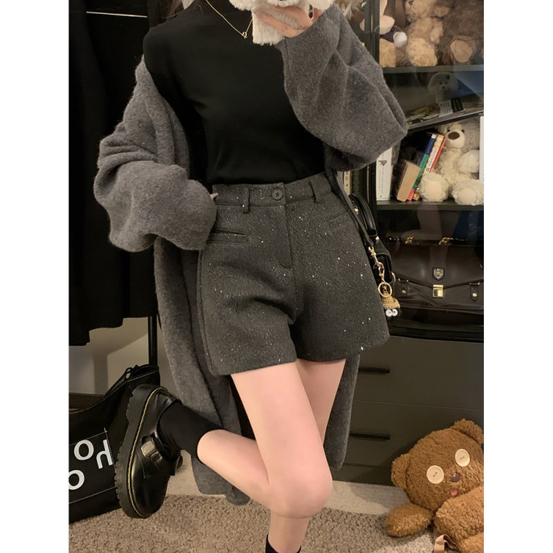 Vapetix S-XL Photographed! 2025 New Fashion Personalized Wool Shorts for Women Casual Pants Slimming Pants with – Bild 9