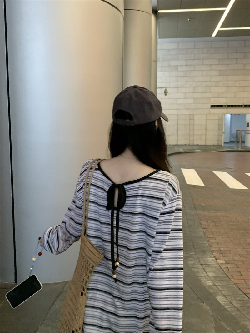 Vapetix S-XL Photographed Real Korean Style Striped Thin Long-Sleeved Sun Protection Cover Shirt for Women Summe – Bild 9