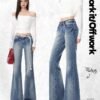Vapetix XS-XL  Washable Blue Low-Waist Flared Women's Jeans 2025 Autumn New Style American Non-Stick Slimming Deni