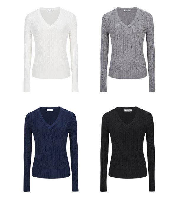 Vapetix Free Size-Free Size Simple Grey Cropped V-Neck Cable-Knit Sweater for Women – 2025 Autumn Pullover Base Layer with Long – Bild 3