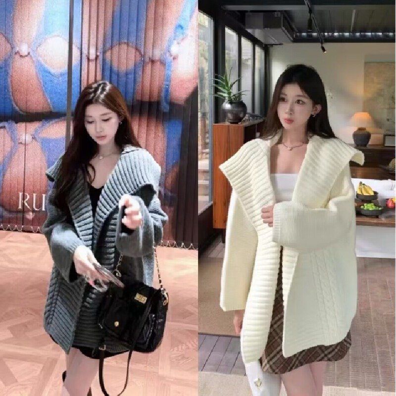 Vapetix Free Size-Free Size Women's Autumn/Winter New Arrival Korean-Style Loose, Effortless-Looking, High-End Thickened Cable-