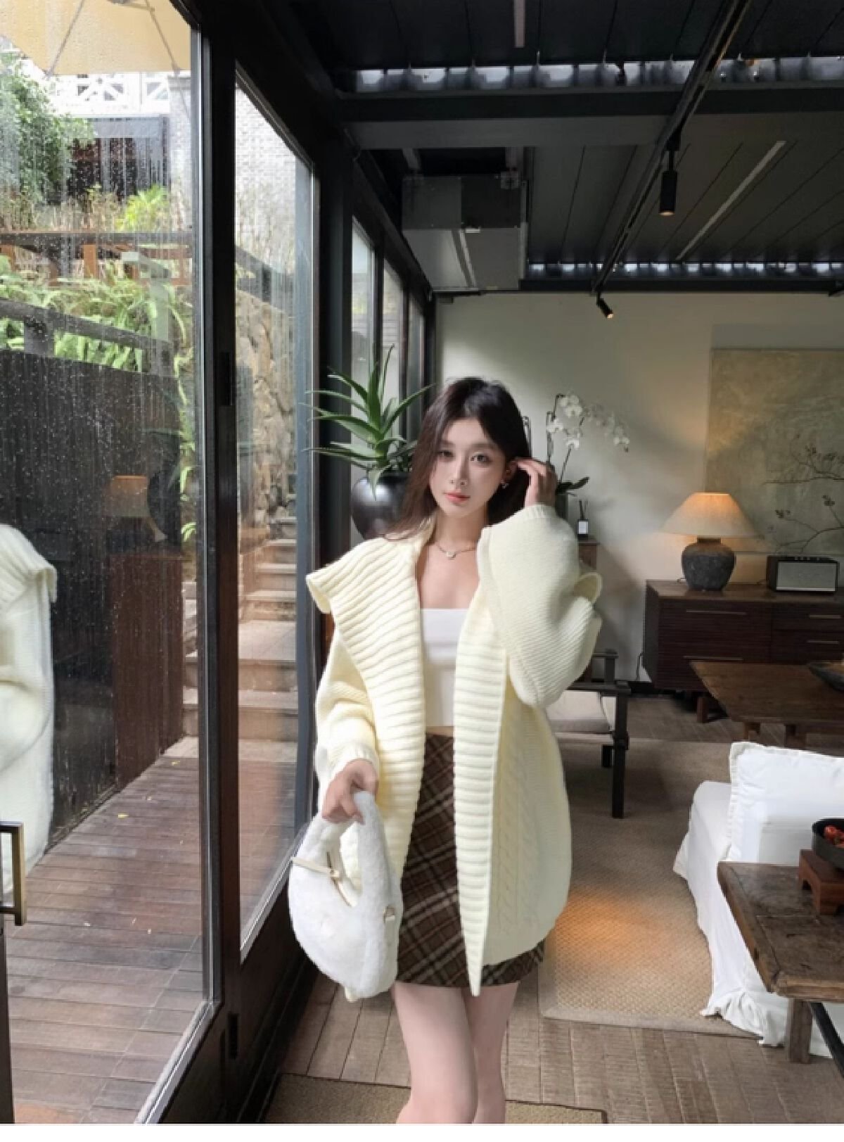 Vapetix Free Size-Free Size Women's Autumn/Winter New Arrival Korean-Style Loose, Effortless-Looking, High-End Thickened Cable- – Bild 3