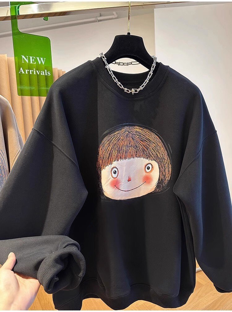 Vapetix S-2XL Official Image: Huacian Composite - Thin/Thick Padding Autumn/Winter Women's Printed Hooded Sweatsh – Bild 3