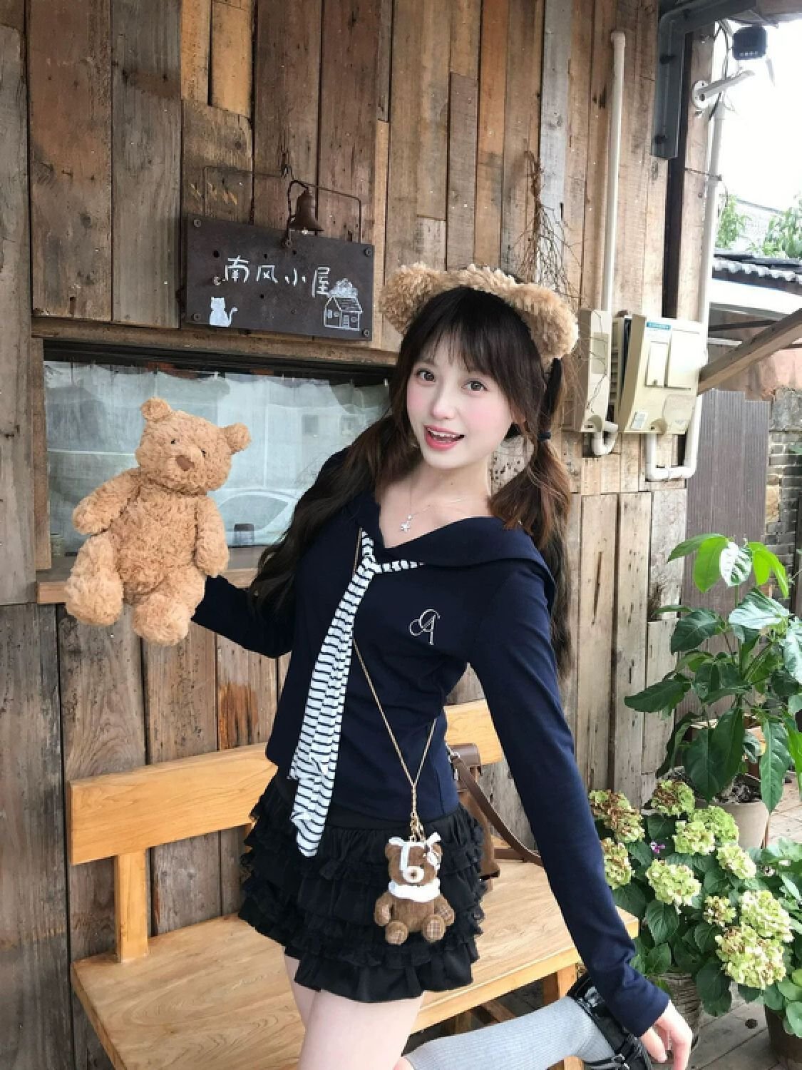 Vapetix S-XL 260g Rayon Modal Embroidered Striped Navy-Style Long-Sleeve T-Shirt for Women – Slim-Fit Base Layer – Bild 3