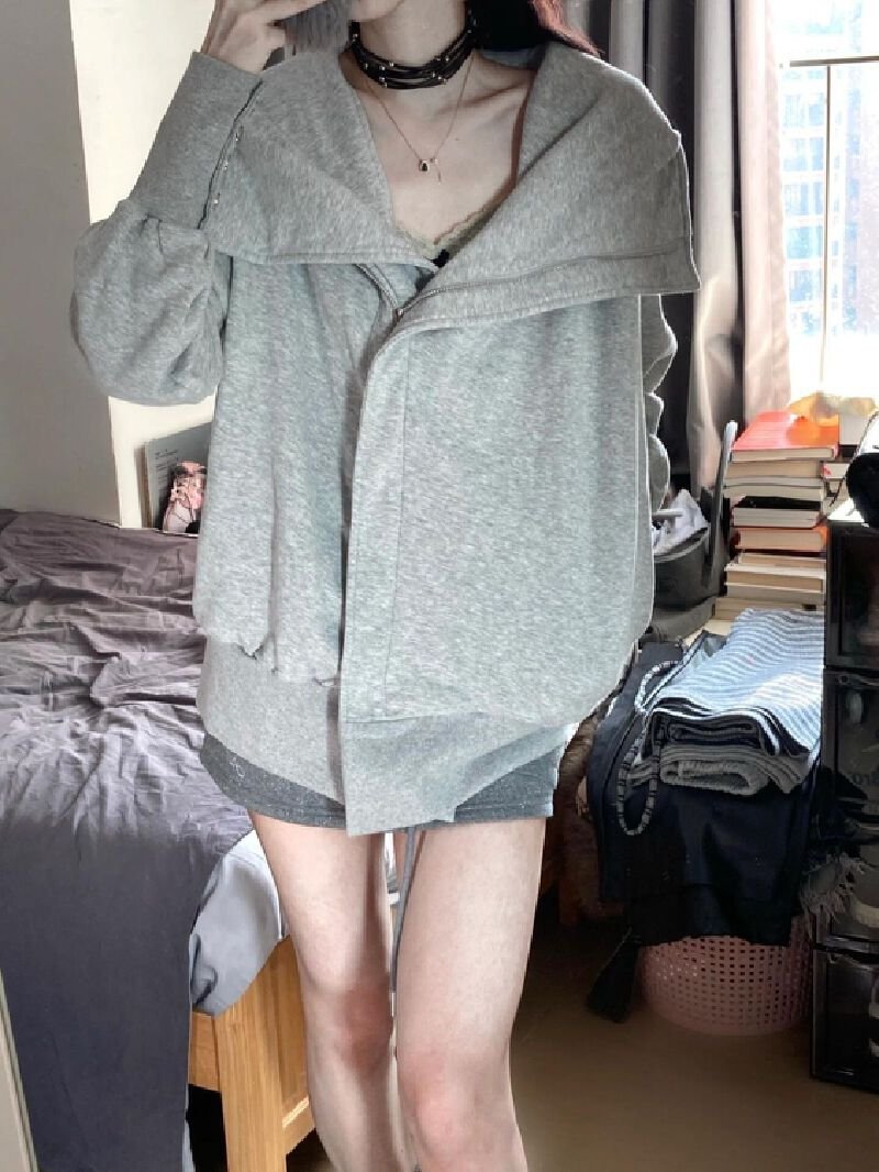 Vapetix M-2XL Thin/Thick Padding Original Work Cotton Composite Outer Sweatshirt for Women – Bild 3