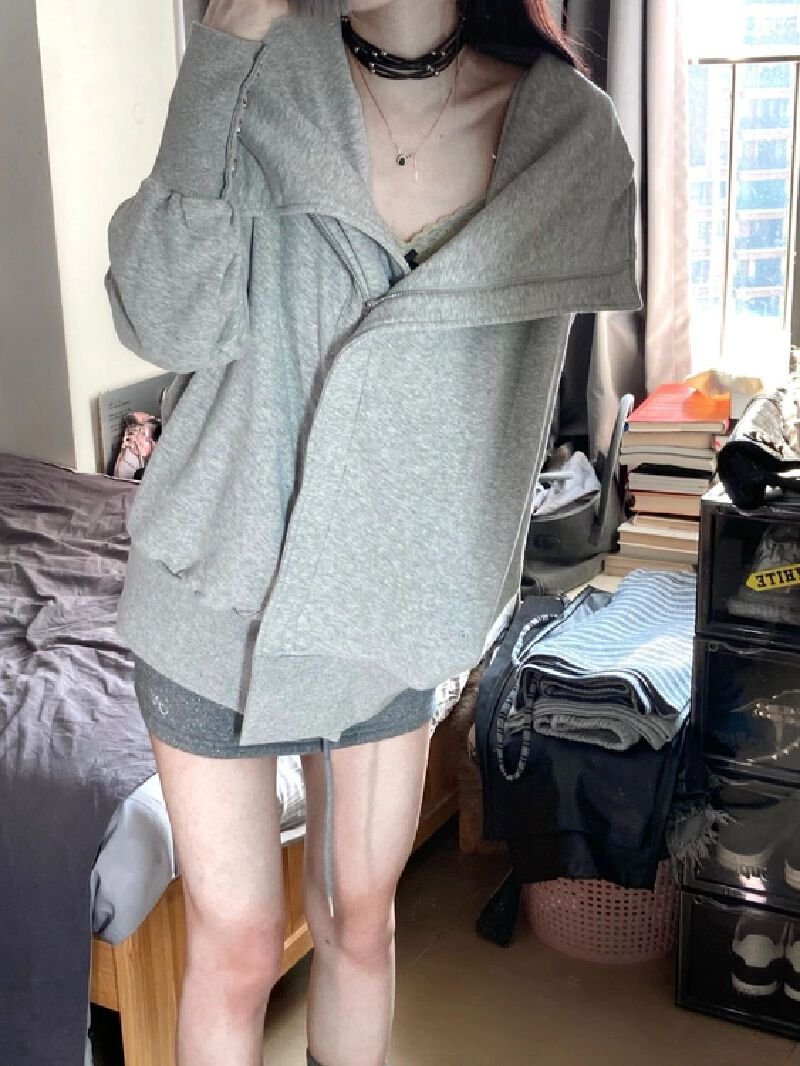 Vapetix M-2XL Thin/Thick Padding Original Work Cotton Composite Outer Sweatshirt for Women – Bild 4