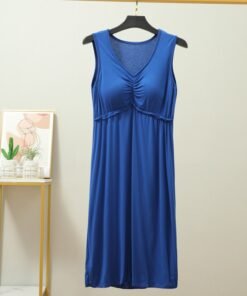 Vapetix Unisex size 80-120 lbs-Increase the weight by 120-150 pounds Korean-style Modal Dress for Women, One-Shoulder Sleep Dress with Built-in Bralette, V-Neck, Sleeve