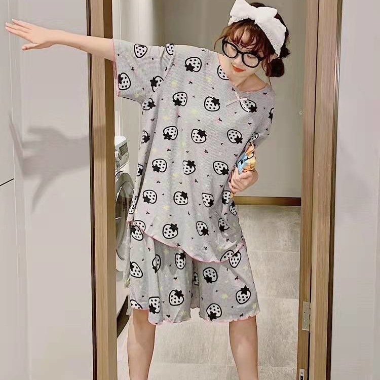 Vapetix M-Free Size Korean Version Southeast Asia Sweet White Goose Loose Summer New Women's Cute Cartoon Homecoming Cl – Bild 3