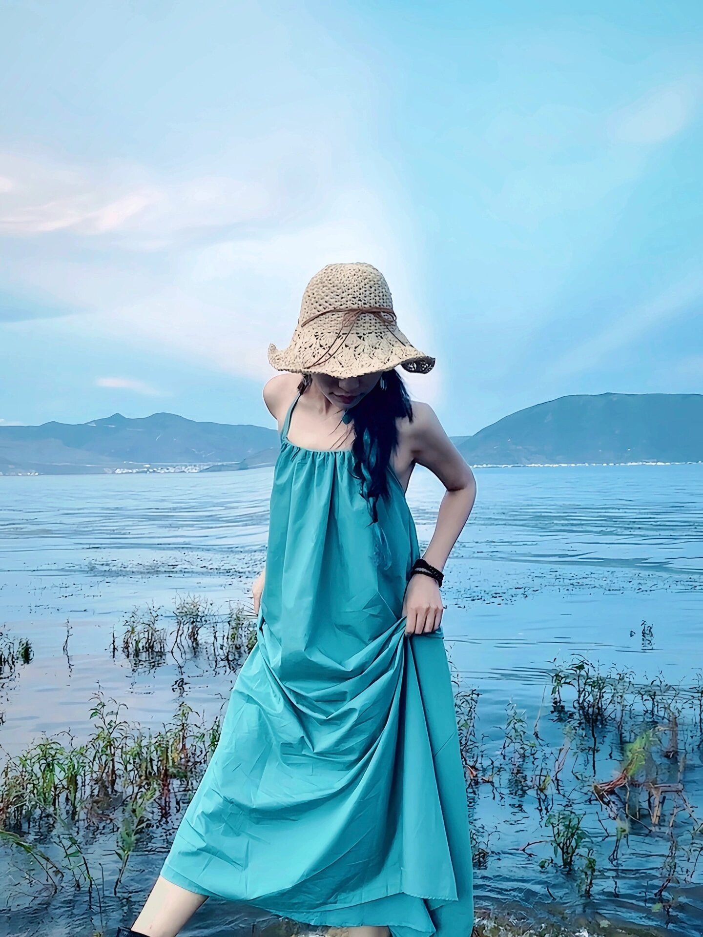 Vapetix S-XL Dopamine Skirt Sanya Beach Vacation Sand Skirt Loose Backless Straps Dress Women Age-Defying Neckli