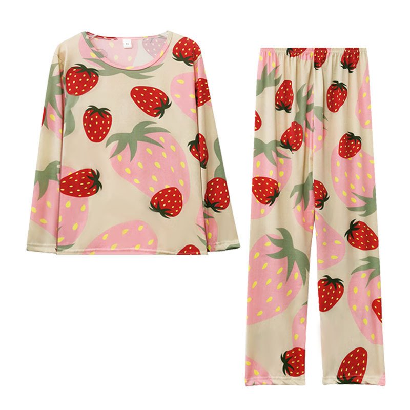 Vapetix M-XXL Factory Direct Sale Spring and Autumn New Long Sleeve Set Pajamas Women's Long Pants Plus Size Cute