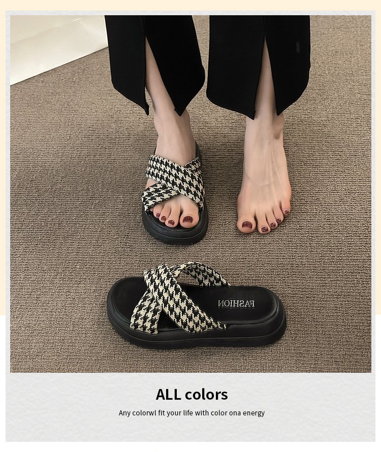 Vapetix 35-40 Women's Summer Outdoor Wear Thick Sole Half Sandal with Relaxed Bottom Sandal Slippers – Bild 5