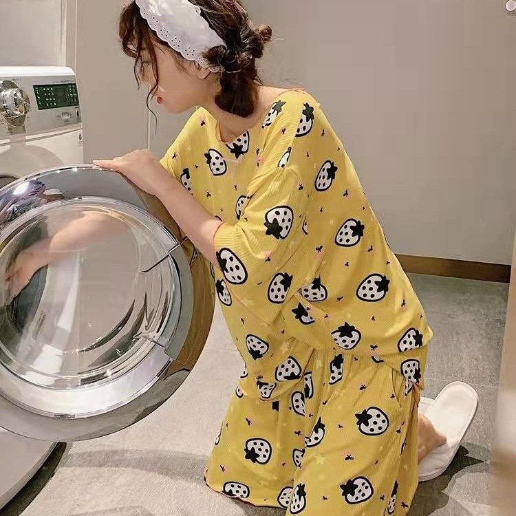 Vapetix M-Free Size Korean Version Southeast Asia Sweet White Goose Loose Summer New Women's Cute Cartoon Homecoming Cl – Bild 7