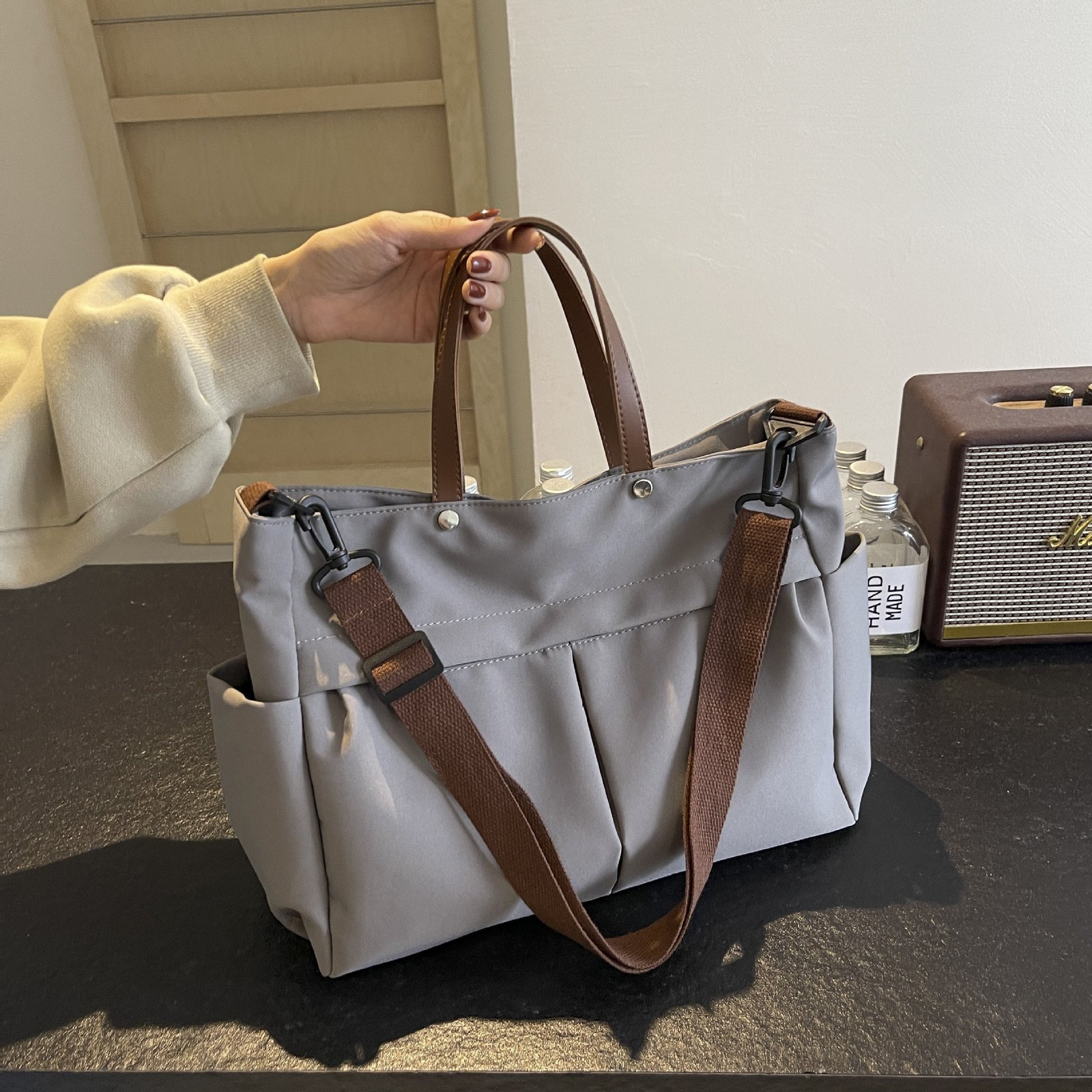 Vapetix Free Size-Free Size Nylon Single Strap Bag, Casual and Versatile Tote Bag, Korean Style Simple Large Capacity Women's B – Bild 8