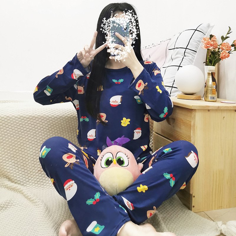 Vapetix M-XXL Factory Direct Sale Spring and Autumn New Long Sleeve Set Pajamas Women's Long Pants Plus Size Cute – Bild 9