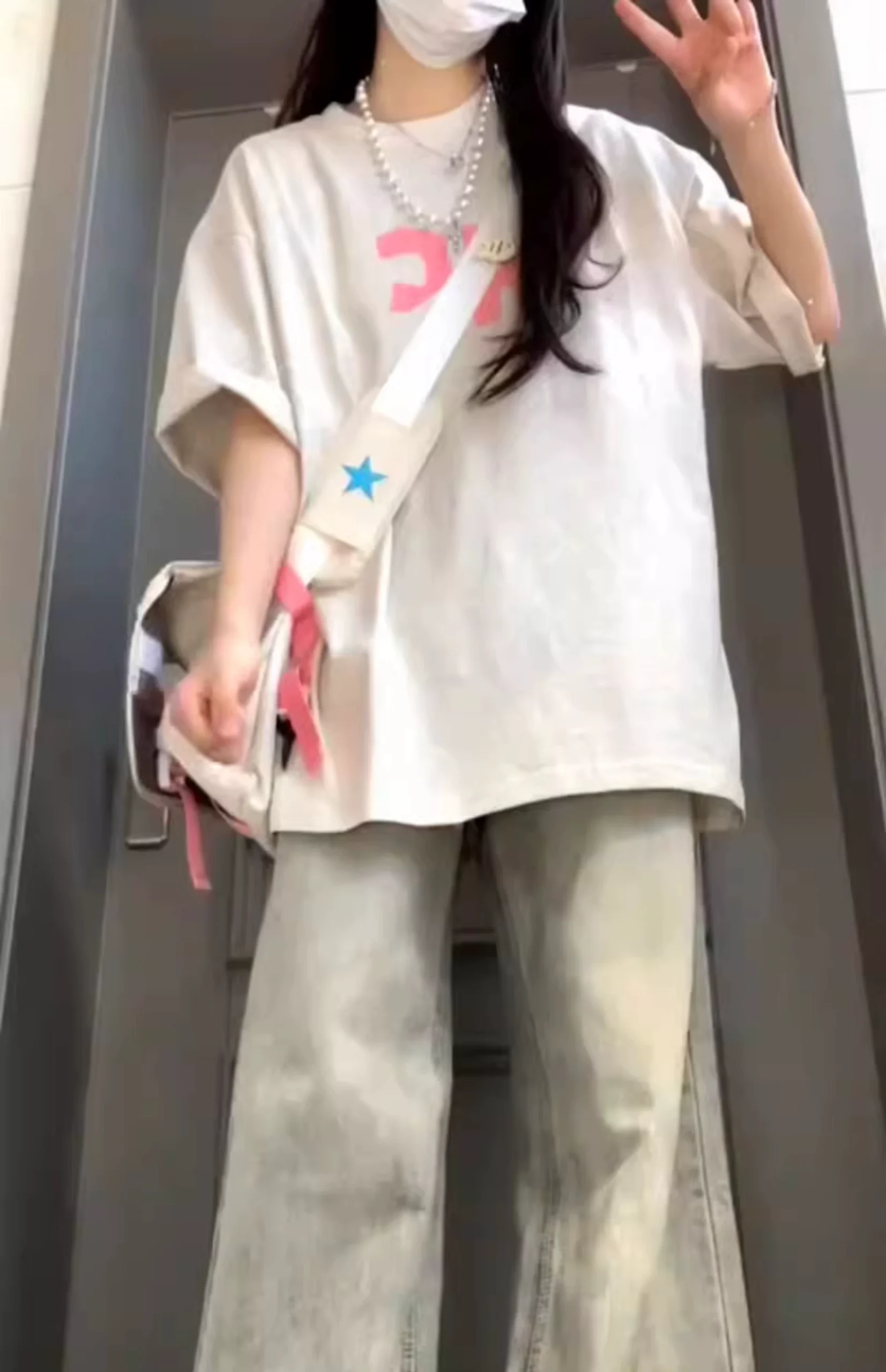 Vapetix XS-4XL American high street yellow mud wide-leg jeans for women in summer 2025 loose high waist straight t – Bild 9