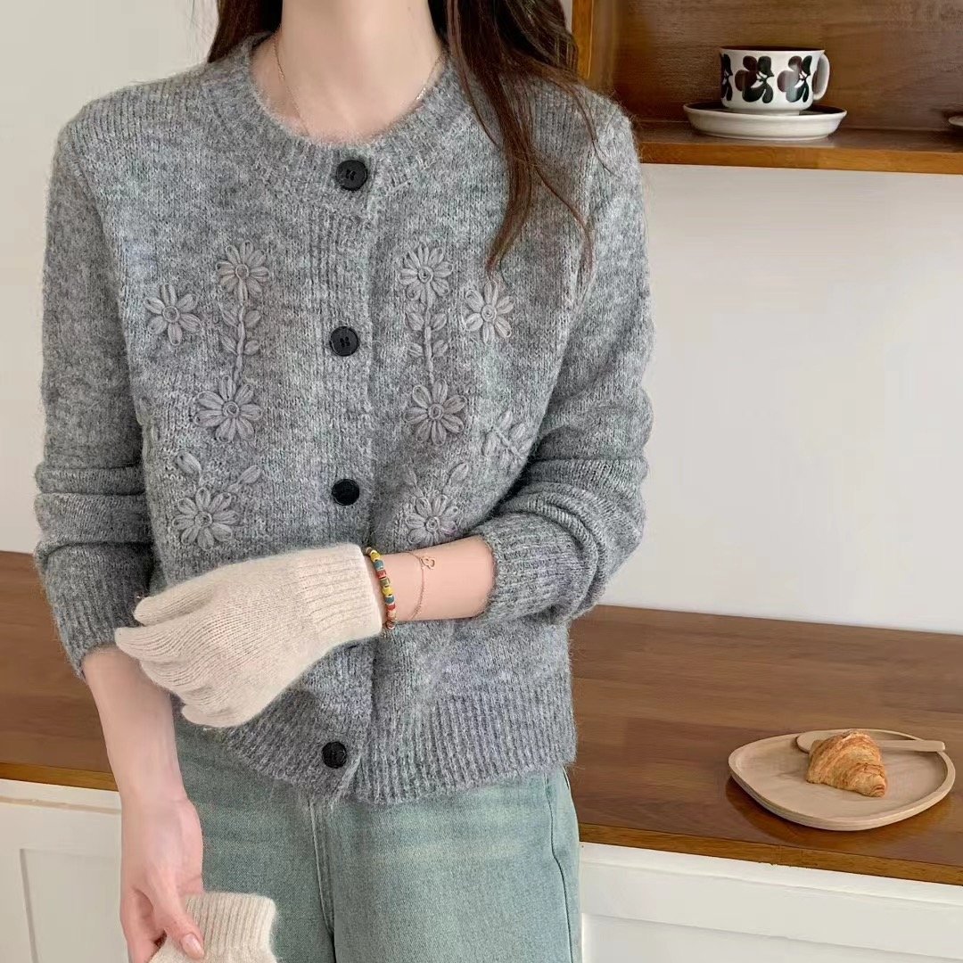 Vapetix Free Size-Free Size Women's Korean Style Knit Cardigan Sweater Coat, Loose and Versatile Outerwear Top for Autumn and W – Bild 6