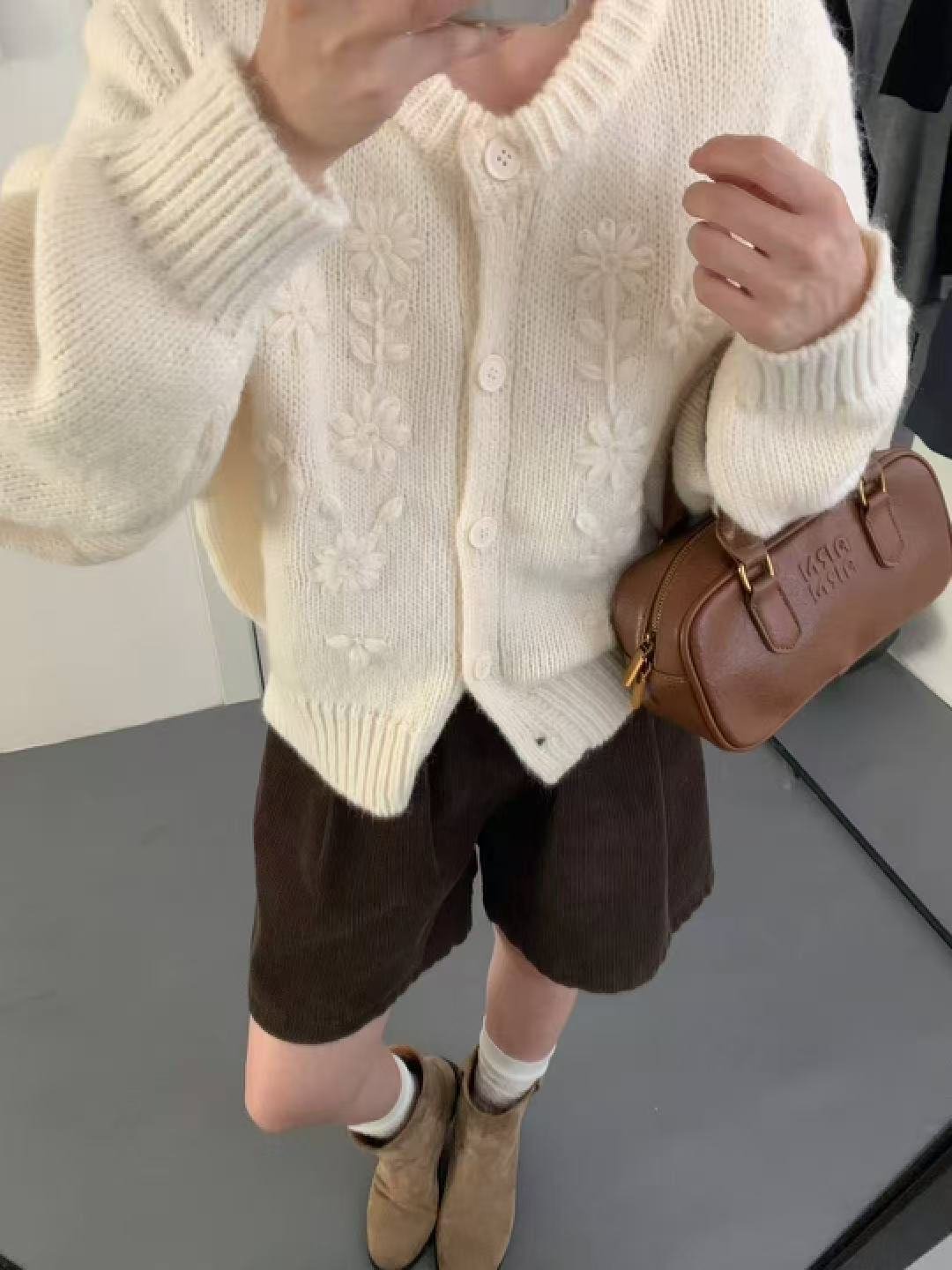 Vapetix Free Size-Free Size Women's Korean Style Knit Cardigan Sweater Coat, Loose and Versatile Outerwear Top for Autumn and W – Bild 7